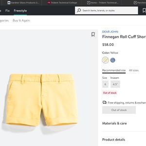 Dear John - Finnegan Roll Cuff Short - yellow